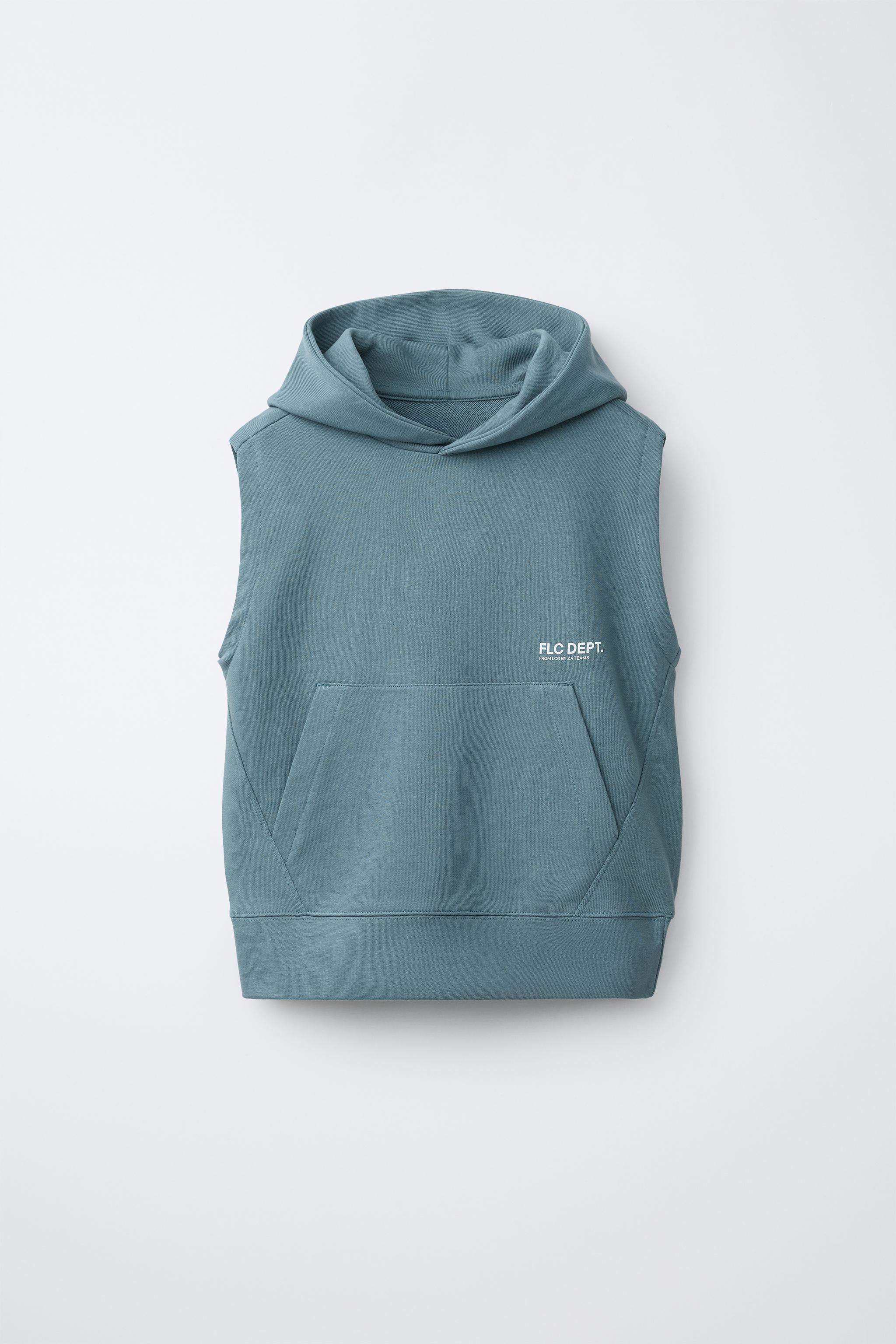 GILET À CAPUCHE EN MOLLETON IMPRIMÉ